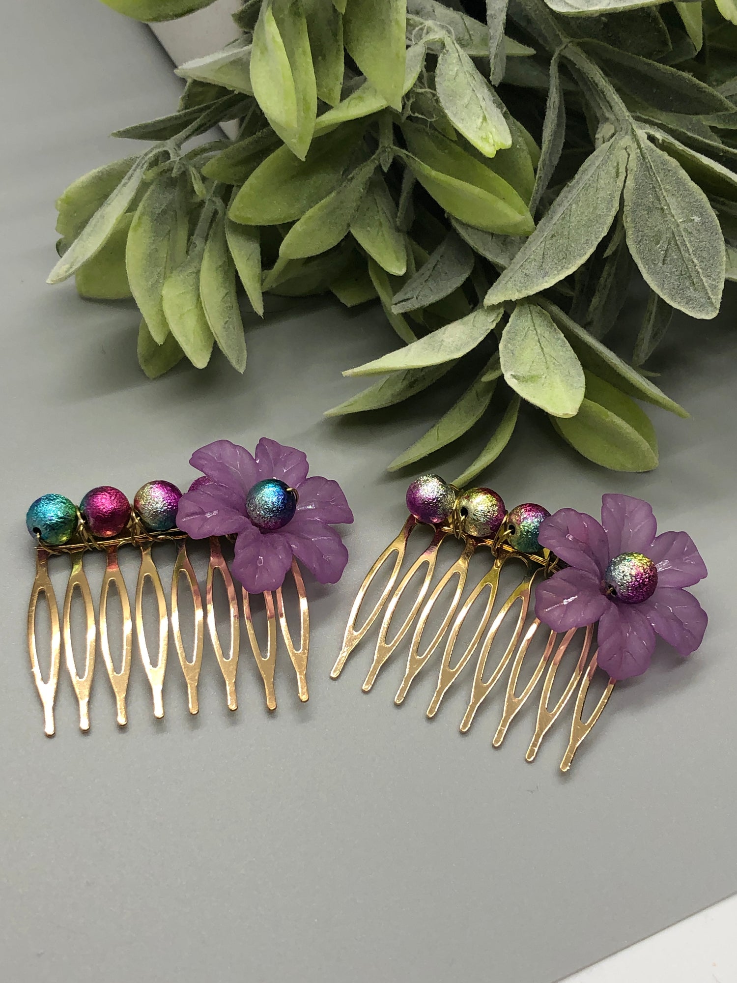 Purple hair accessories