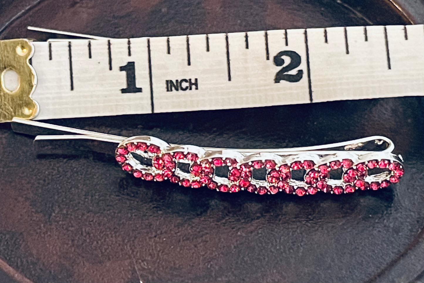 Pink Crystal rhinestone hairpins 2pc approximately 2.5”silver tone  formal hair accessories gift wedding bridesmaid princess accessory