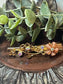 Orange Crystal rhinestone flowers alligator salon clip approximately 2.5” gold tone formal hair accessories gift wedding bridesmaid prom birthday mother of bride groom