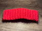 Handmade crochet red yellow green flower headband 100% cotton girls headband gift soft gentle headband 18” stretchable cotton