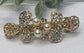 Pearl Crystal rhinestone barrette approximately 3.0” gold tone formal hair accessories gift wedding bridesmaid