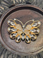 Luxe’s clear butterfly Crystal Brooch Rhinestone gold  tone woman with rhinestone gift scarf accessory