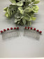 Ruby Red White Pearl Beaded Hair Comb Retro wedding Party Prom  2 Piece Set