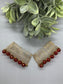 Red Gold Beaded Hair Comb Retro Bridal Wedding Party Prom