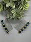 Blue Gold Beaded Hair Comb Retro Bridal Wedding Party Prom