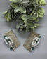 Emerald Green White Beaded Hair Comb 3.5''  Gold Tone  2pc Set Comb  Retro Bridal Prom Wedding Party