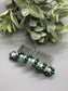 Purple White Teal Beaded  Hair Comb 3.5' Silver Metal Comb Retro Bridal Prom Wedding Party