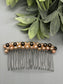 Pink Purple Beaded Hair Comb 3.5'' Silver Tone  Comb Retro Bridal Prom Wedding Party