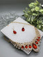 Red Crystal Rhinestone Bridal Necklace Earrings Sets Wedding Formal Shower Party Event Accessories #009