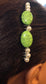 Lime Green Marble Faux Stone White Pearls Beaded Hair Comb Retro Bridal Wedding Party Prom