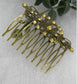 Yellow crystal rhinestone 2.5” side Comb Antique vintage style bridal Wedding shower sweet 16 birthday princess bridesmaid hair accessory