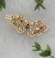 Gold butterfly crystal rhinestone  approximately 2.0” barrette Gold vintage style bridal Wedding shower sweet 16