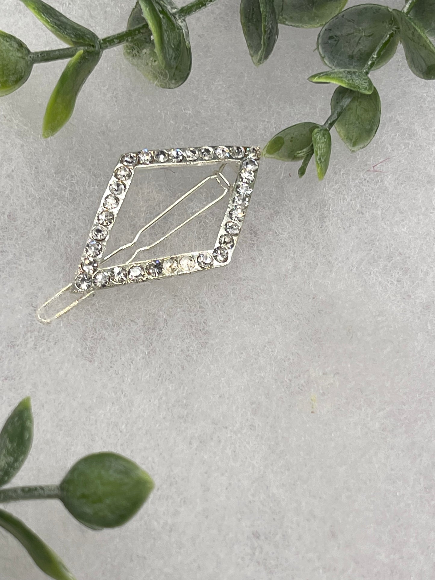 Clear Crystal Rhinestone  Hair clip  approximately 2.0” silver tone formal hair accessory gift wedding bridal Hair accessory