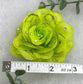 Lime green Rose flower crystal rhinestone embellished alligator clip approximately 3.0” formal hair accessory wedding