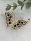 Purple gold butterfly Crystal Rhinestone Barrette approximately 3.5”Metal gold tone formal hair accessory