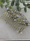White iridescent  crystal Pearl vintage style silver tone side comb hair accessory accessories gift birthday