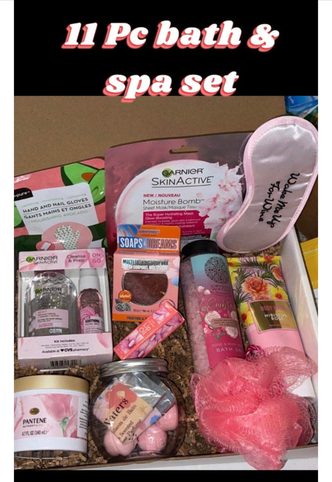 11 Pc facial body & bath spa gift set Box Valentine’s Day Birthday Shower Thinking Of You Get well any occasion gift sets free shipping