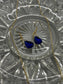Blue sapphire crystal teardrop gold necklace earrings set