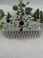 Camouflage crystal rhinestone 3.5”silver side comb Antique vintage style bridal Wedding shower sweet 16 birthday princess bridesmaid hair accessory
