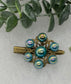 Blue Iridescent faux pearl vintage antique style flower hair alligator clip 2.0”Handmade hair accessory bridal wedding