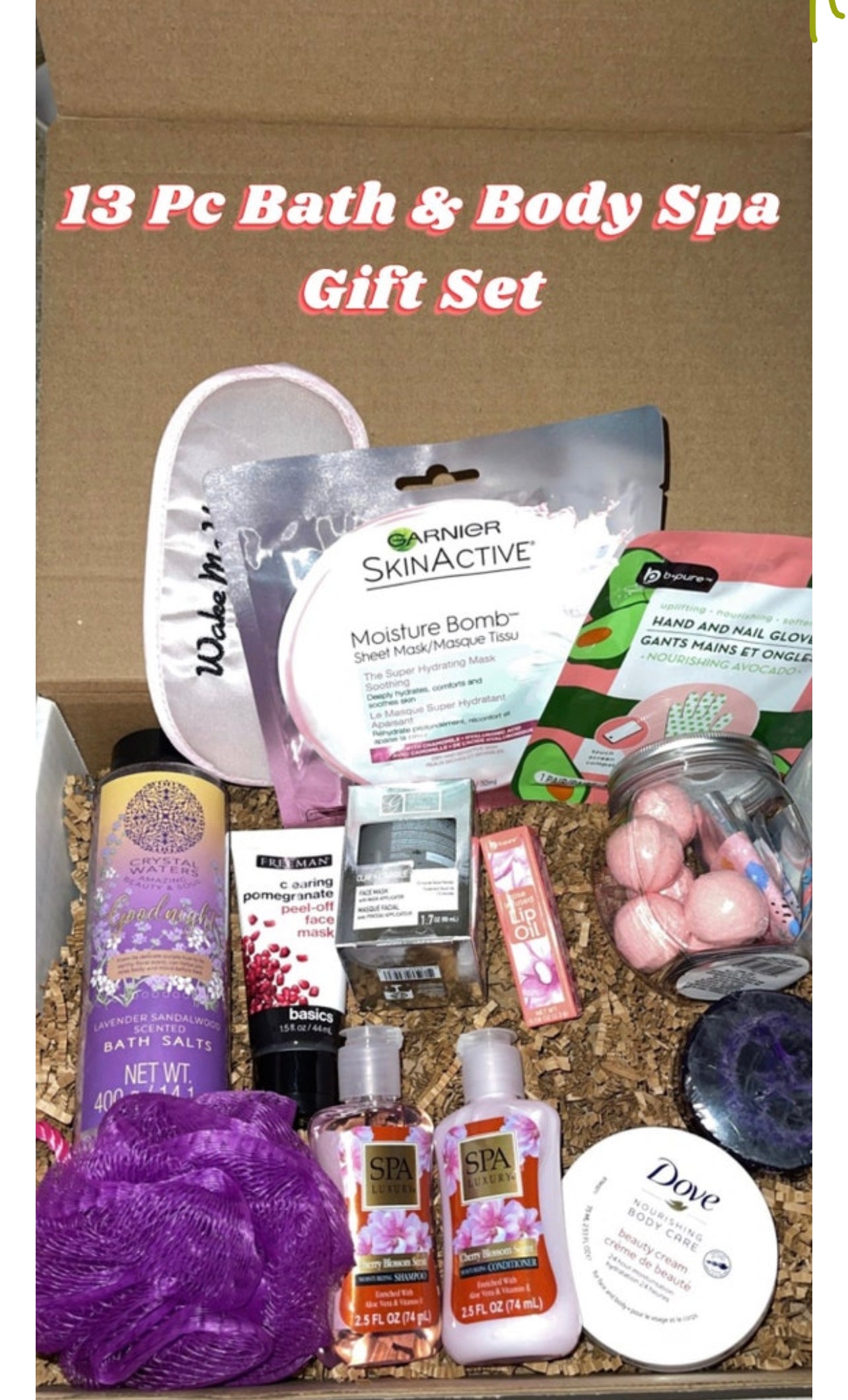 13 Pc body & bath spa gift set Box Valentine’s Day Birthday Shower Get well any occasion gift sets
