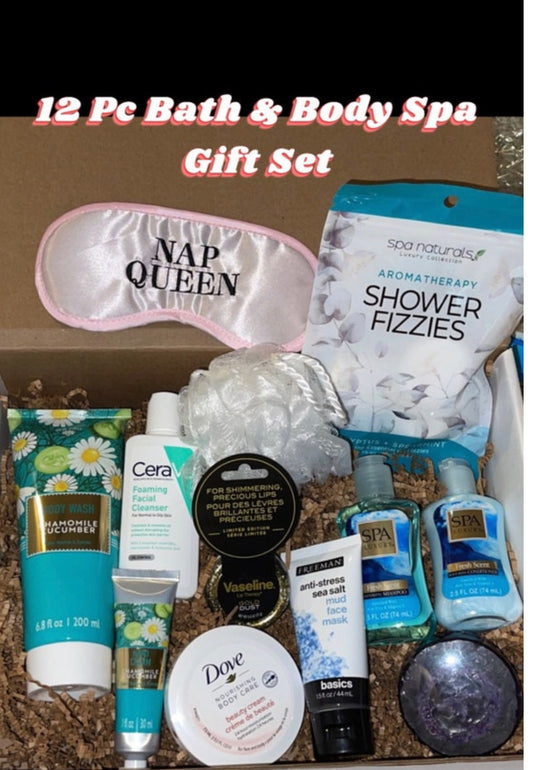 12 Pc body & bath spa gift set Box Valentine’s Day Birthday Shower Thinking Of You Get well any occasion gift sets free shipping