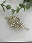 leaf silver Crystal Rhinestone hair clip approximately 3.0”Metal gold  tone formal hair accessory gift wedding bridal engagement