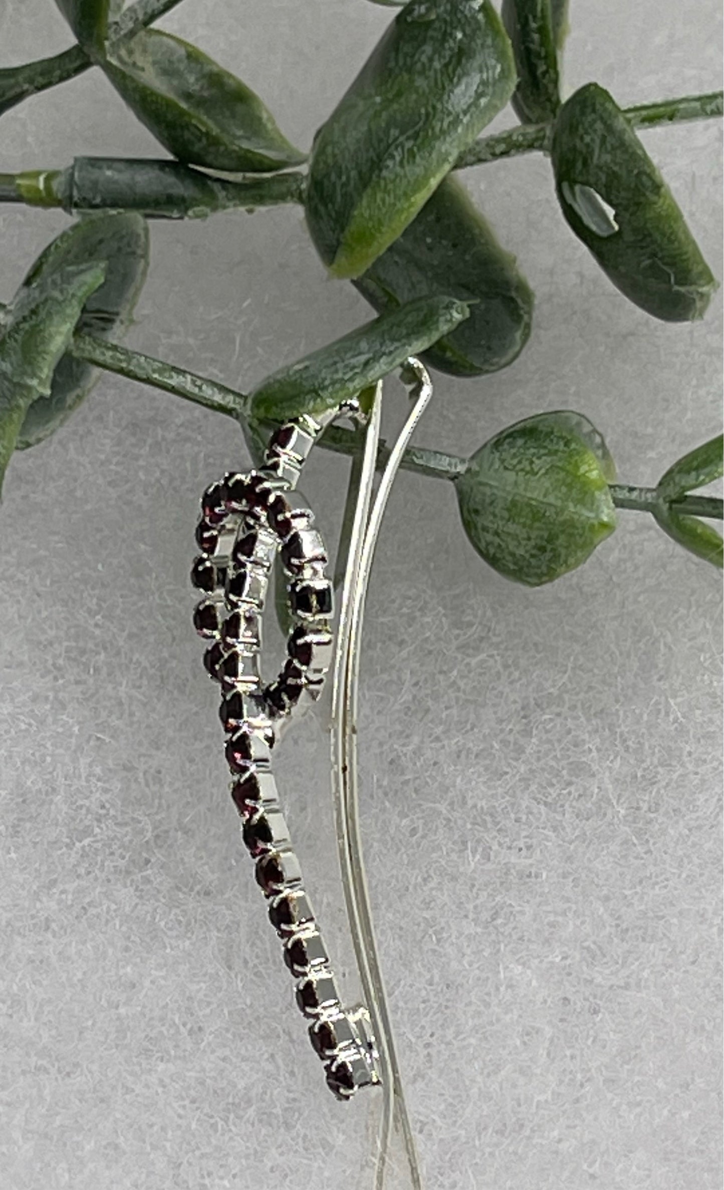 Black Crystal Rhinestone hair pin silver tone approx 2.5” bridesmaid wedding formal princess accessory accessories