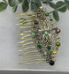 Camouflage Crystal vintage antique style leaf side hair comb approximately 3.5” long  Handmade hair accessory bridal wedding