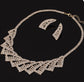 Elegant crystal rhinestone gold necklace Rhinestone Jewelry Sets earring necklace wedding engagement Length:Approx 17.5 “