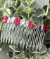 Hot pink clear faux Rhinestone  hair comb accessory side Comb 3.5” plastic side Comb