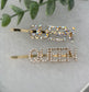 Gold Crystal Pearl Rhinestone 2 pc set hair pins approximately 3.0” QUEEN letter formal princess accessory accessories birthday gift