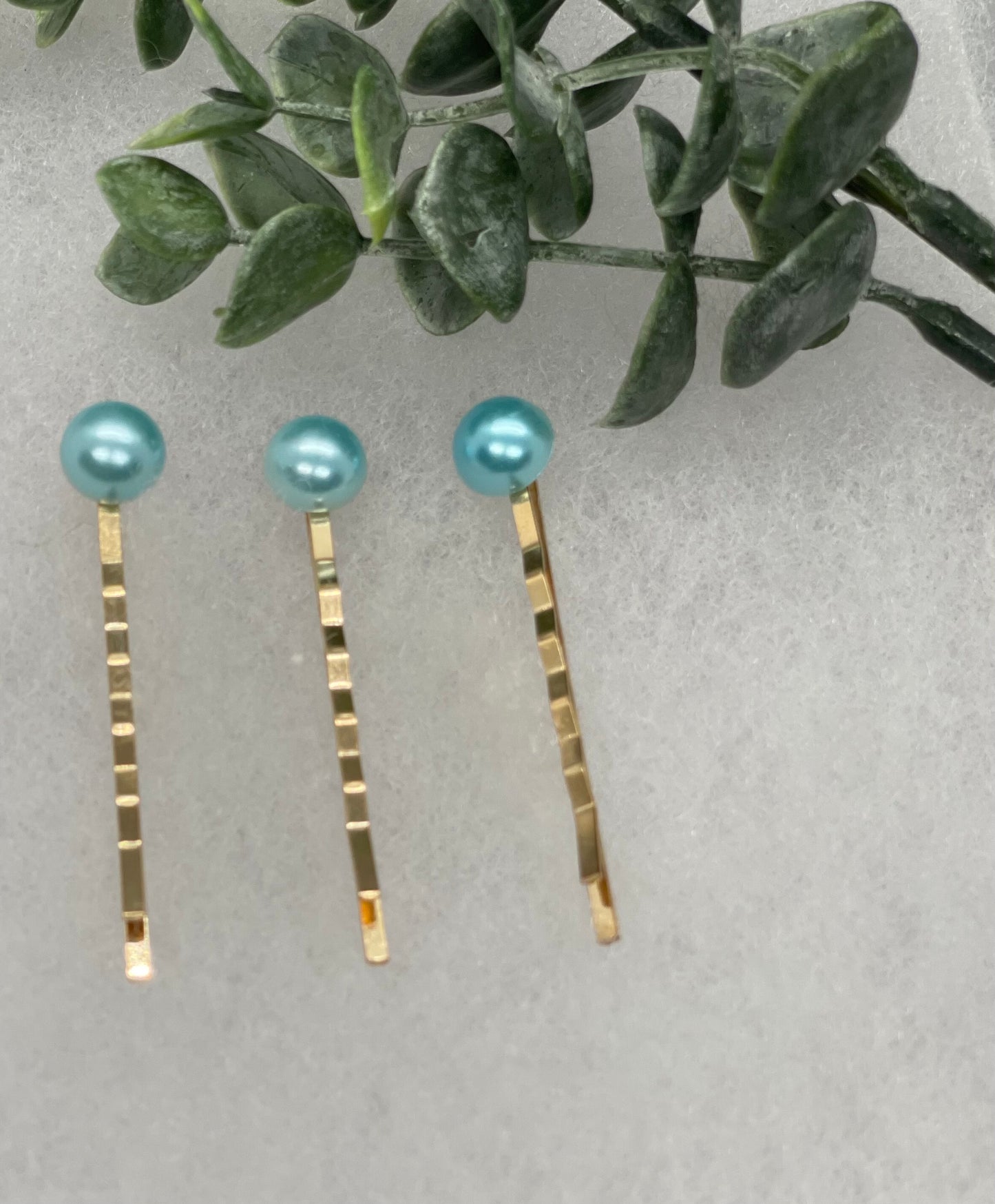 Baby Blue faux pearl 3 pc set Gold Antique vintage Style approximately 3.0” hair pin wedding engagement bride princess formal hair accessories