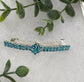 Teal blue Crystal Rhinestone barrette  approximately 3.0 silver tone formal hair accessory gift wedding bridal Hair accessory