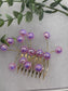 Lavender  faux Pearl 2.0” gold tone bridal side Comb accents vine handmade by hairdazzzel wedding accessory bride princess gifts