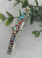 Rainbow Clear Crystal Rhinestone Barrette approximately 3.0”Metal silver tone formal hair accessory gift wedding bridal shower accessories