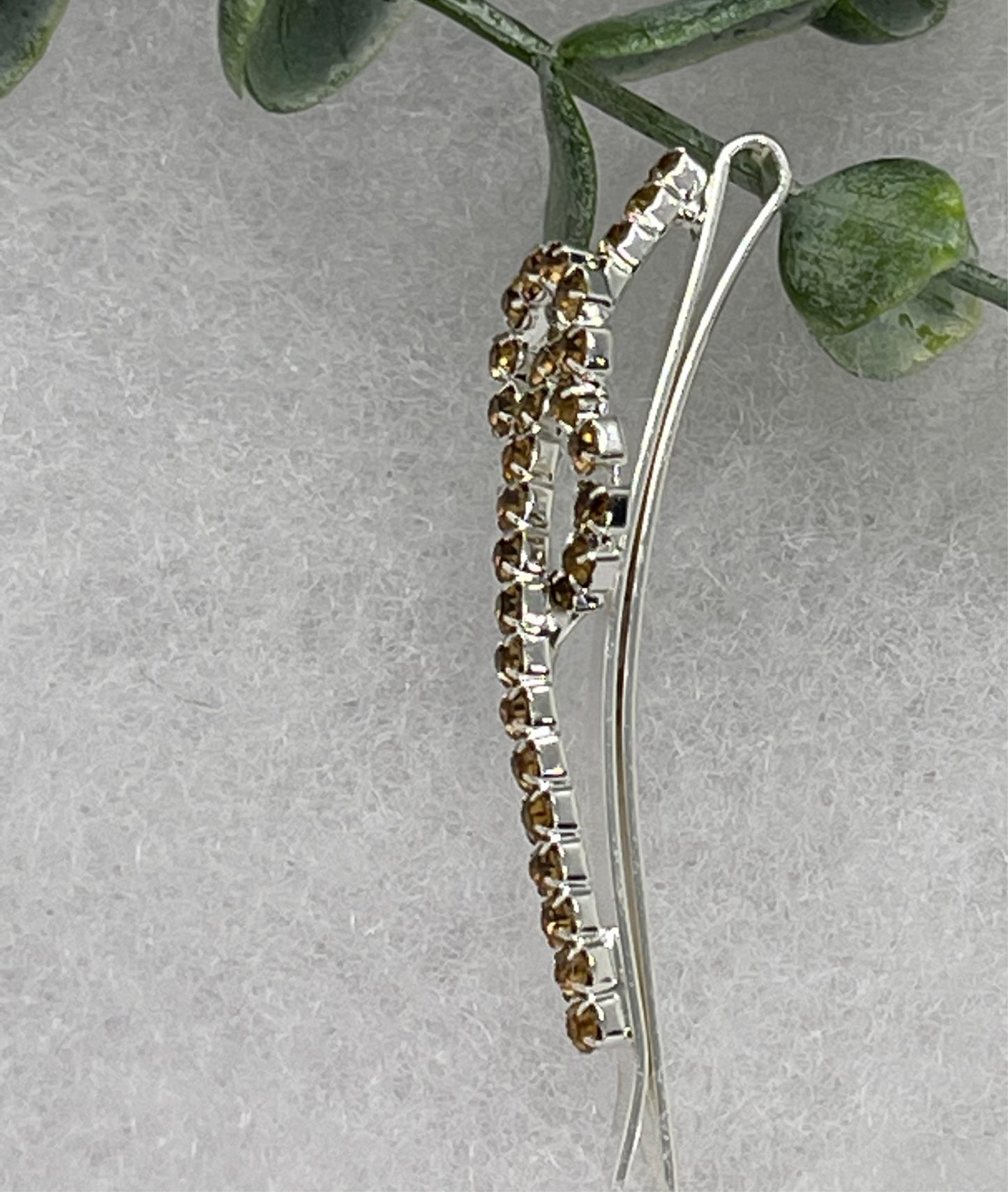 Gold eternal rings Crystal Rhinestone hair pin silver tone approx2.5” bridesmaid wedding formal princess accessory accessories