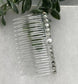 White bridal crystal Rhinestone Pearl hair comb accessory side Comb 3.5” clear plastic side Comb #006