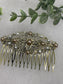 Champagne crystal Pearl vintage style silver tone side comb hair accessory accessories gift birthday event formal bridesmaid wedding