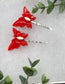 2 pc Red Butterfly hair pins approximately 2.0”silver tone formal hair accessory gift wedding bridal Hair accessory #006