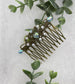 White iridescent Pearl Vintage Style  2.5” antique tone Metal side Comb bridal accents hair accessories