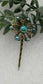 Teal iridescent pearl Antique vintage Style approximately 3.0” flower hair pin wedding engagement bride princess formal hair accessory