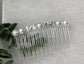 White bridal crystal Rhinestone Pearl hair comb accessory side Comb 3.5” clear plastic side Comb #004