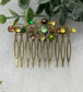 Camouflage crystal rhinestone pearl vintage style antique  hair accessories gift birthday event formal bridesmaid  2.5” Metal side Comb #809