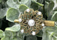 White  Pearl Flower vintage antique style alligator clip approximately 2.0” long hair accessory bridal wedding Retro