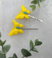 2 pc yellow Butterfly hair pins approximately 2.0”silver tone formal hair accessory gift wedding bridal Hair accessory #009