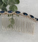 Luxe Blue crystal Rhinestone Hair 3.5”Comb Rose Gold wedding hair accessory bride princess shower engagement formal accessory
