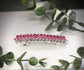 Pink Crystal rhinestone barrette approximately 3.0” silver tone formal hair accessories gift wedding bridesmaid princess