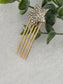 Gold crystal rhinestone star approximately 2.5” hair side comb wedding bridal shower engagement formal princess accessory accessories