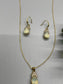 Crystal teardrop Zinc Alloy Jewelry Sets earring necklace plated fashion jewelry for woman with rhinestone